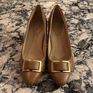 Easy Spirit Tan Buckle Block Heels Size 11